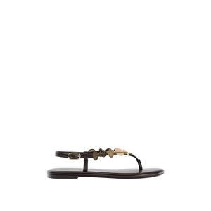 Zara METALLIC EMBELLISHED SANDALS in Brown